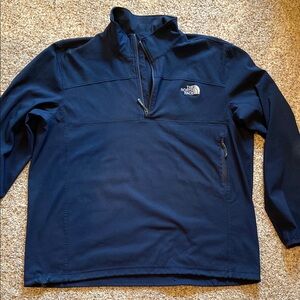 The North Face Blue Windbreaker with Standing Collar